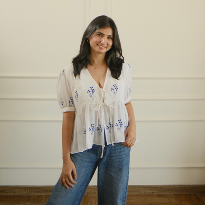 Ivory flora top