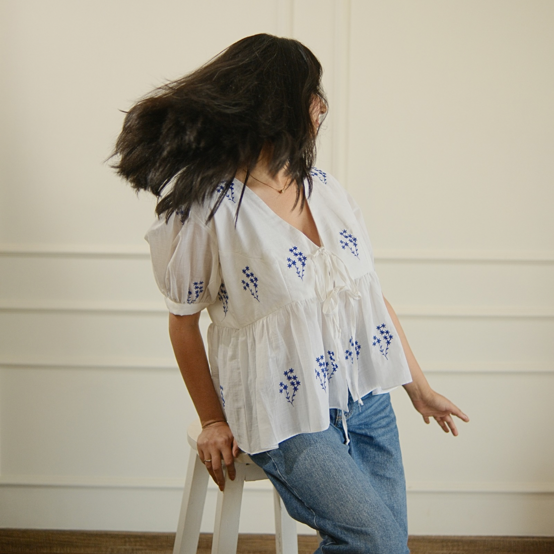 Ivory flora top