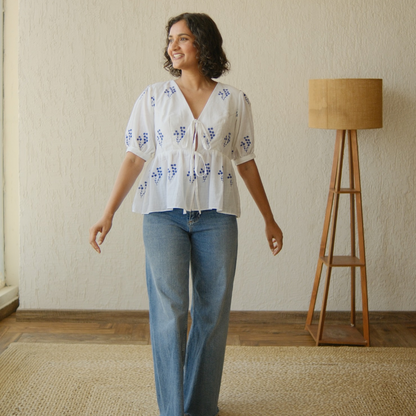 Ivory flora top